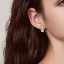 925 Sterling Silver Moissanite Earrings with 18K White Gold Finish – Luxury Design - Image 3